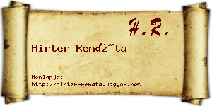 Hirter Renáta névjegykártya